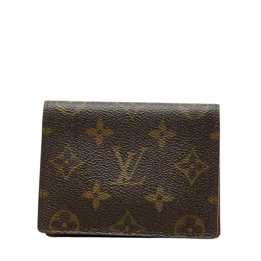 Louis Vuitton Monogram Sangapur Pass Case Wallet Card Business Brown